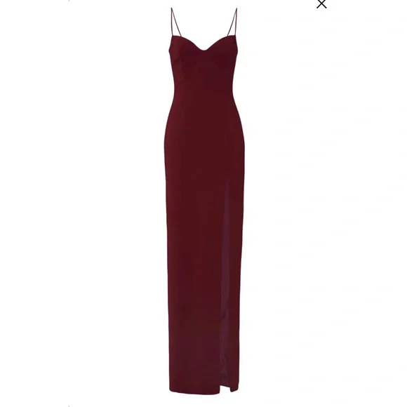 Jay Godfrey Harrah Gown Spaghetti Strap Slit Dress - Picture 3 of 16